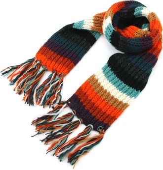 Loud Elephant Hand Knitted Wool Scarf - Stripe Anu