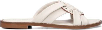 Stefano Lauran Witte Zomer Slippers Stijlvol Comfortabel - Dames - Sandalen - Wit - 40 EU - Leer - Schoenen