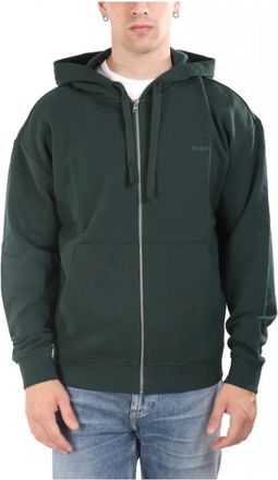 HUGO BOSS Dapozip Zip Hoodie - Heren - Vesten met rits - Groen - XL - Katoen - Hoodies & sweatvesten