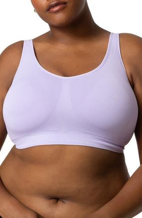 Curvy Couture Smooth Seamless Wireless Sports Bra in Lavender Mist at Nordstrom, Size 3X-Large