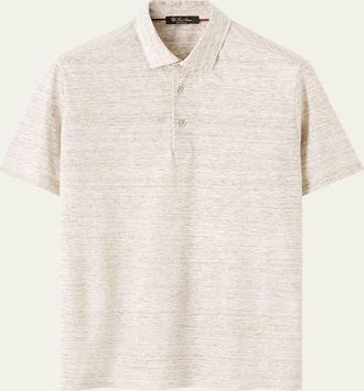 Loro Piana Mens Linen Jersey Dublon Polo Shirt