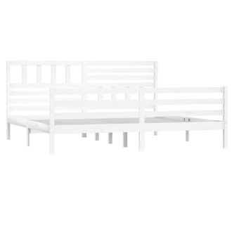 Berkfield Home Beautiful Bed Frame White Solid Wood 200x200 cm