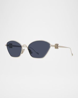 Loewe Mens LW40115UM Metal Cat-Eye Sunglasses
