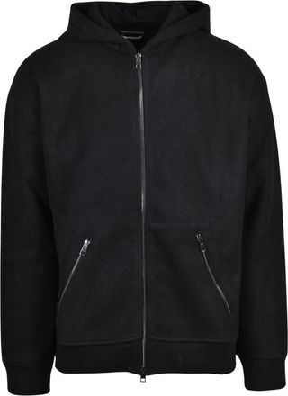 Daniele Alessandrini Giubbotto in panno - Heren - Vesten met rits - Zwart - S - Polyester - Hoodies & sweatvesten