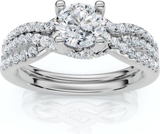 Pompeii3 1Ct TW Infinity Engagement Wedding Ring Set 14k Gold Lab Grown