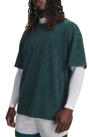 Under Armour UA Logo Patch Oversize T-Shirt in Arden Green at Nordstrom, Size Xx-Large