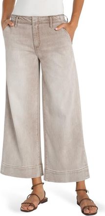 Liverpool L.A. Crop Wide Leg Jeans in Antique Khaki at Nordstrom, Size 12P
