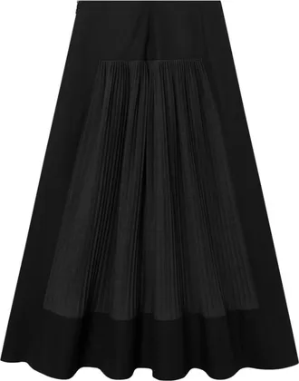 Mark Kenly Domino Tan Nannel Cotton Poplin Skirt - female - Mark Kenly Domino Tan - Maxi Skirts - Black - XS - Skirts