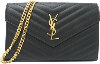 Saint Laurent Pre-owned Vintage Cross Body Bag - Dames - Vintage Schoudertas - Zwart - ONE Size - Leer - Vintage