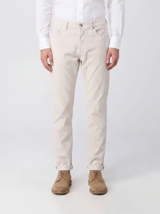 Dondup Pantaloni slim fit in velluto a coste con vita media e risvolto