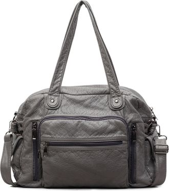 Generic PU Leather Tote Bag Large Handbag Hobo Bag for Women Work Commute (Grey)