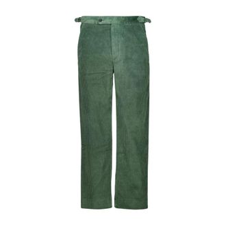 Bode Corduroy Side-Buckle Trousers - male - Bode - Straight Trousers - Green - W32 - Trousers