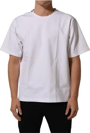 Dolce & Gabbana T-shirt met ronde hals - Heren - T-shirts - Wit - XL - Katoen - Tops