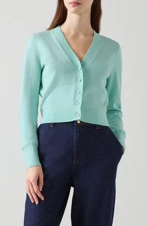 L.k. Bennett Metallic Cardigan in Pale Mint at Nordstrom Rack, Size X-Small