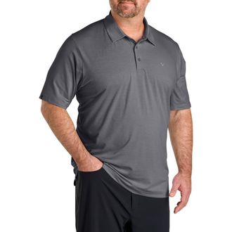 Callaway Big & Tall Heathered Jacquard Polo Shirt in Black Heather at Nordstrom, Size Xx-Large
