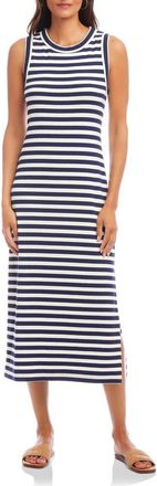 Karen Kane Sleeveless Stripe Midi Dress in Blue Multi at Nordstrom, Size X-Small