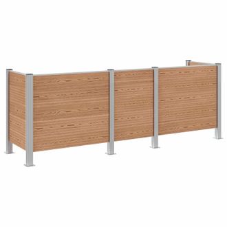 vidaXL Valla De Cubo De Basura Marr&oacute;n 315 X 85 X 115 Cm Aluminio Y Wpc Vidaxl