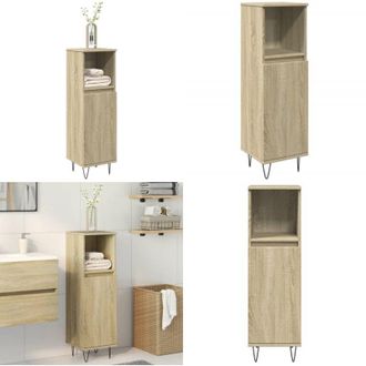vidaXL Armadietto da Bagno Rovere Sonoma 30x30x100cm Legno Multistrato - Armadio da bagno - Armadio in legno
