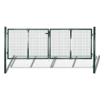 vidaXL Cancello In Acciaio 306x175 Cm Verde Vidaxl