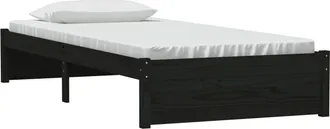vidaXL Estructura Cama Individual Sin Colch&oacute;n Madera Negro 90x190 Cm Vidaxl