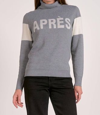 Elan Apres Turtleneck Sweater In Light Grey
