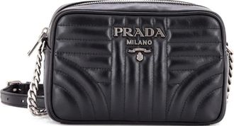 Prada Camera Bag Diagramme Quilted Leather Small crossbody bag - Zwart