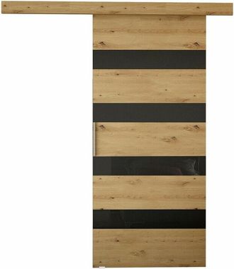 Mirjan24 Mobilier1 - Puerta Corredera Closico 179, Roble Artisan + Negro