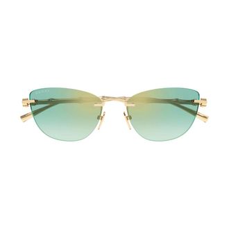 Gucci Sunglasses, female, Yellow, Size: 55 MM Cat-eye Sunglasses