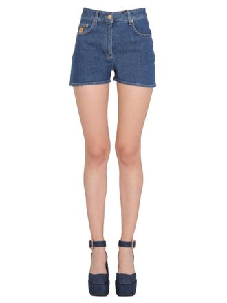 Moschino Mid-Thigh Denim Bermuda Shorts