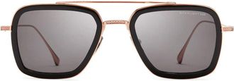 Dita Eyewear Flight.006 Bold Square Frame Sunglasses with Rose Gold Finish