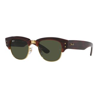 Ray-Ban Sunglasses, unisex, Brown, 53 MM, Mega Clubmaster Sunglasses Tortoise/Green