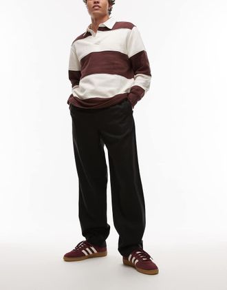 Arket textured relaxed leg drawstring pants in black