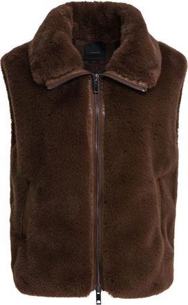 Pinko Faux Fur Vest - Dames - Bodywarmers - Bruin - M - Polyester - Jassen