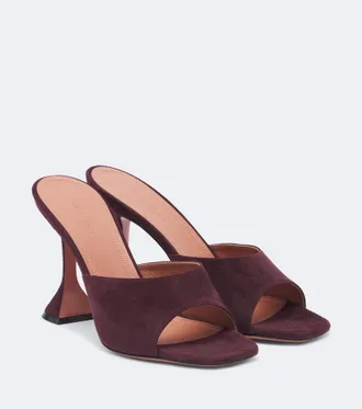 Amina Muaddi Lupita suede mules