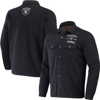NFL Mens NFL x Darius Rucker Collection by Fanatics Charcoal Las Vegas Raiders Shacket Full-Snap Jacket at Nordstrom, Size Small