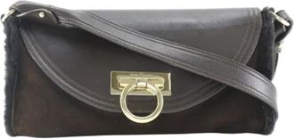 Ferragamo Tweedehands leren schoudertassen - Dames - Vintage Schoudertas - Bruin - ONE Size - Leer - Vintage