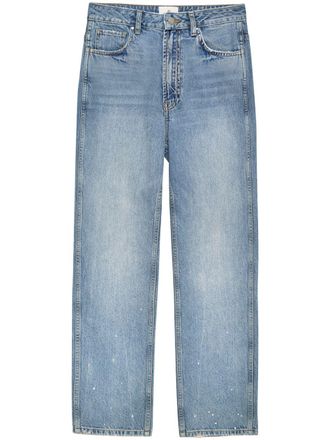 Anine Bing Vin paint-detail cropped jeans - Blue