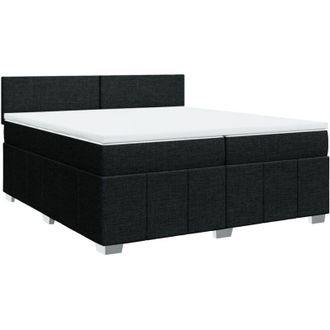 vidaXL Vidaxl - Cama Box Spring Con Colch&oacute;n Tela Negro 200x200 Cm