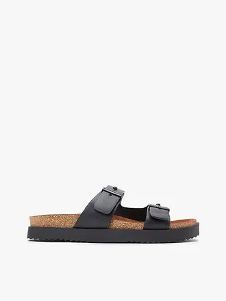 Tommy Hilfiger Pin Buckle Cork Midsole Leather Sandals