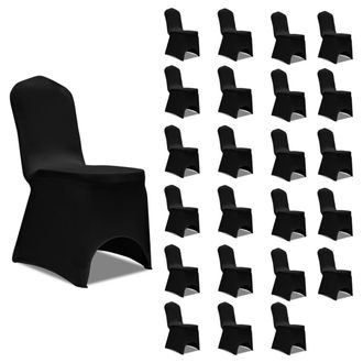 Berkfield Home Chair Cover Stretch Black 24 pcs
