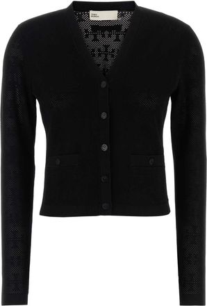 Tory Burch Tory Burch Womens Black Viscose Blend Cardigan - Size Medium