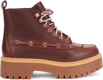 Timberland Platte Veterschoenen voor op Straat - Dames - Veterlaarzen - Bruin - 38 EU - Schoenen