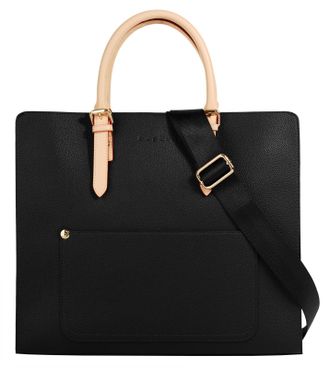 Bugatti Henkeltasche BUGATTI ELLA, Damen, Gr. B/H/T: 36cm x 30cm x 12cm onesize, schwarz, Kunstfaser, leicht gl&auml;nzend, unifarben, Taschen Henkeltasche