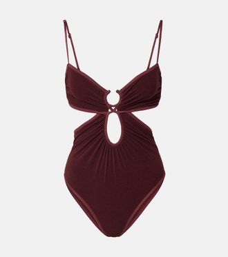 Johanna Ortiz Cutout gathered terry swimsuit