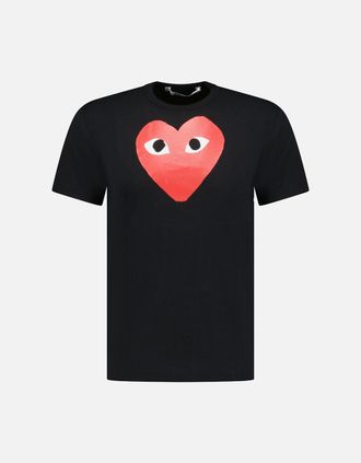 Comme Des Gar&ccedil;ons Mens Comme Des Garcons Play Red Heart T-Shirt Black - Size: 38
