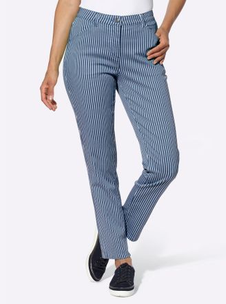 Casual Looks Bequeme Jeans CASUAL LOOKS, Damen, Gr. 38, Normalgr&ouml;ssen, blau (jeansblau, wei&szlig;, gestreift), 98% Baumwolle, 2% Elasthan, bedruckt, gemustert, gestreif