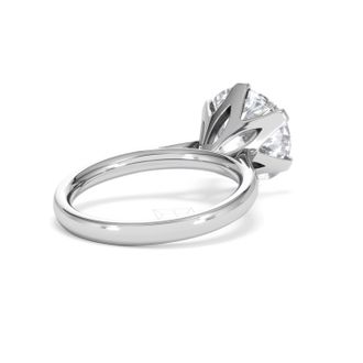 The Diamond Store Low Set Chloe 5.00ct Lab Diamond Round Cut Engagement Ring in 18K White Gold G/VS1