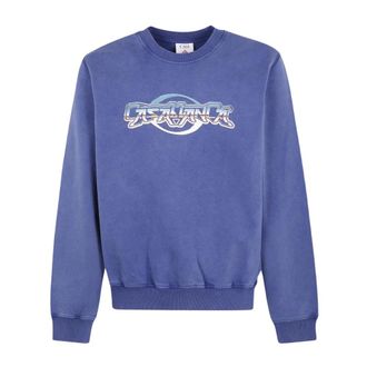 Casablanca Graphic Print Crewneck Sweatshirt - Heren - Sweatshirts - Blauw - S - Katoen - Hoodies & sweatvesten