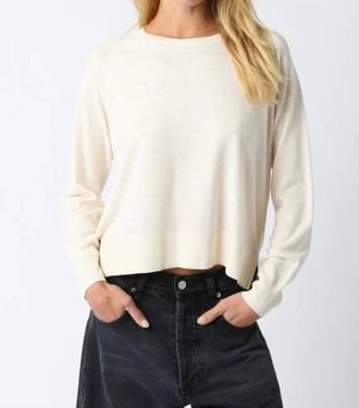Olivaceous Natalie Relaxed Fit Knit Sweatshirt In Cream