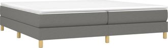 vidaXL Vidaxl - Cama Box Spring Con Colch&oacute;n Tela Gris Oscuro 200x200 Cm